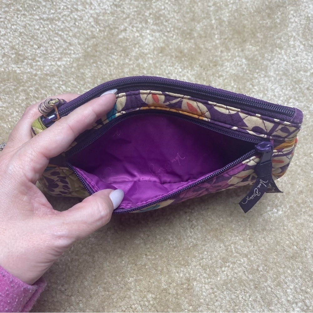 Vera Bradley Small Purple Zipper Clutch 5x9in - Picture 6 of 6
